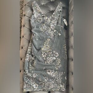 Elegant Floral Gray Dress